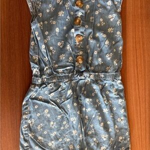 Little Lass Blue Floral Romper